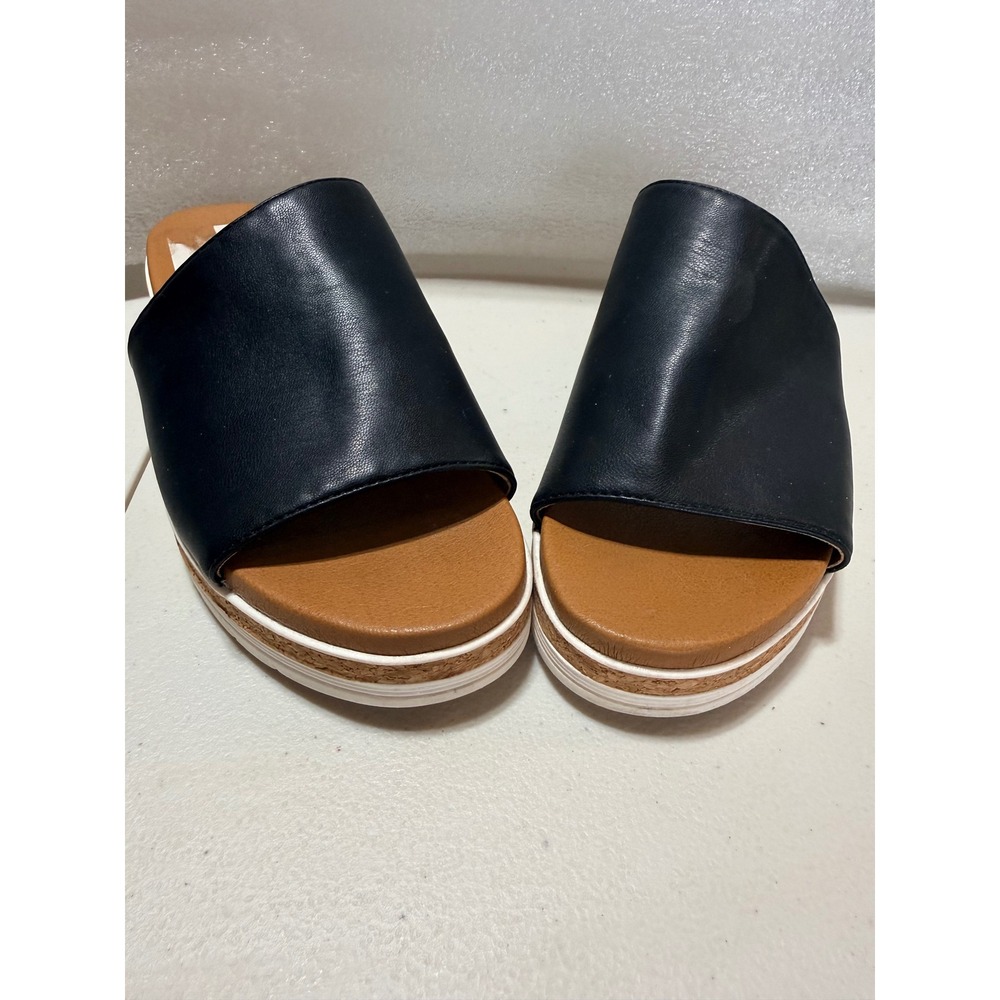 Adrienne Vittadini Sport AV-Provence Black Platform Slide Sandals Women's 9M